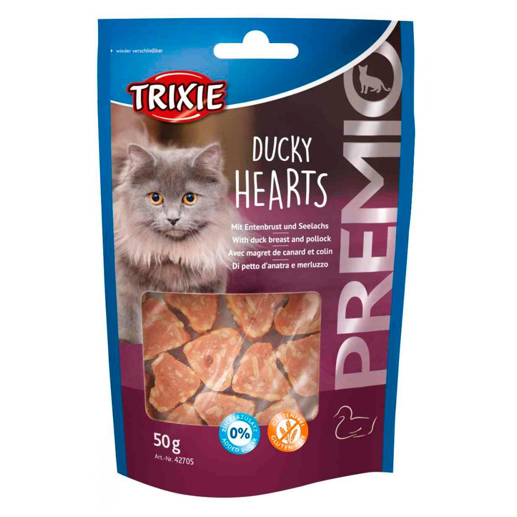Snacks de peito de pato e peixe para gato - Trixie PREMIO Ducky Hearts