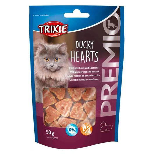 Snacks de peito de pato e peixe para gato - Trixie PREMIO Ducky Hearts